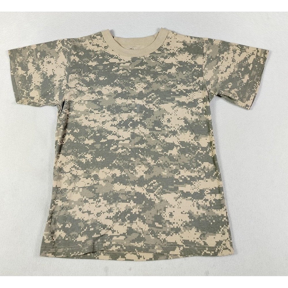 Rothco Shirt Men Small Beige Digital Camo Short Sleeve Military Hunting Tactical